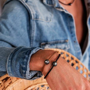 Tribal Monoï VIP  - Bracelet homme perle de Tahiti et diamant - JDL Paris