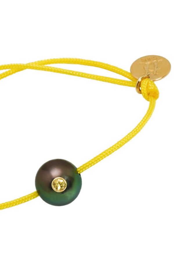 Bracelet bébé SUNNY BABY - perle de Tahiti, saphir jaune et or 18K JDL Paris by Jessie Lemaire