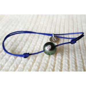 Bracelet bébés: enfants perle de tahiti incrustée d'un diamant sur cordon ajustable - JDL Paris by Jessie Lemaire