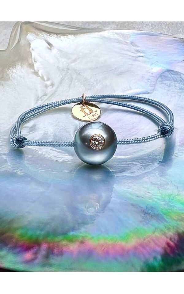 Bracelet enfant et bébé perle de Tahiti avec diamant - JDL Paris