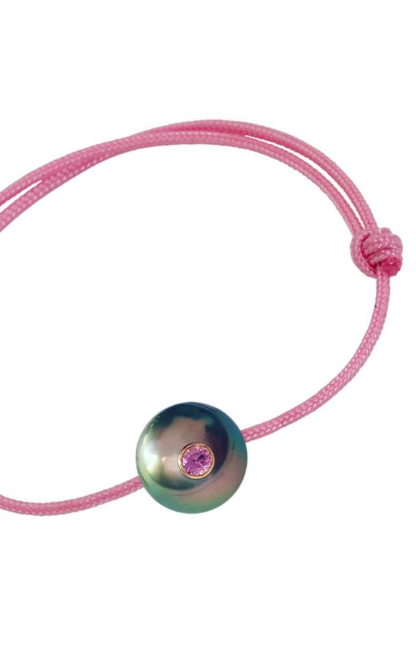 Bracelet enfant perle de tahiti, saphir rose et or 18k SWEET BABY de JDL Paris