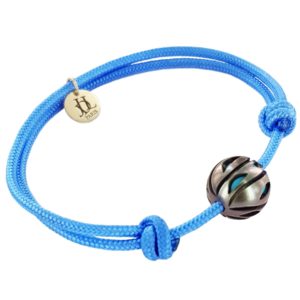 Bracelet homme perle de tahiti avec inclusion de turquoise
