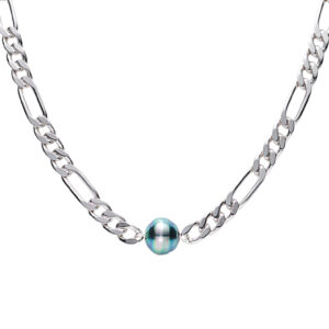 STRONG     Collier homme perle de Tahiti et argent massif