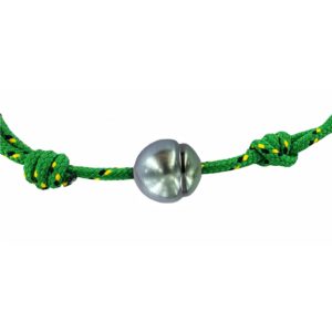 Collier homme perle de Tahiti cerclée sur cordon ajustable
