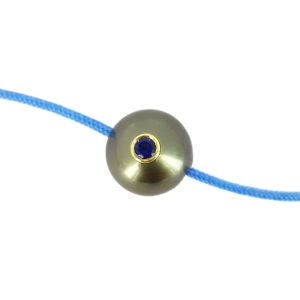 PACIFIC MONOÏ     Bracelet perle de Tahiti et saphir bleu