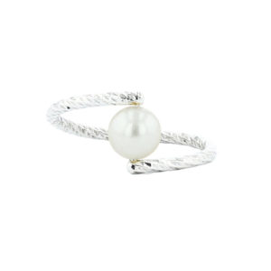 LUMINEUSE   Bague perle blanche et argent 925