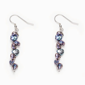 KESHI   Boucles d'oreilles argent et perles Keshi