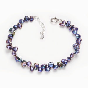 KESHI   Bracelet argent et perles Keshi