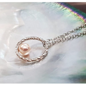 LUMINEUSE  Collier perle d'Akoya et argent