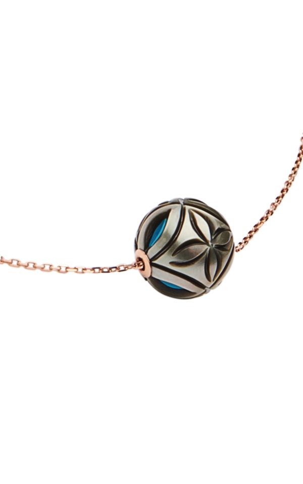 Collier perle de Tahiti avec coeur en Turquoise - Bijou serie limitée JDL Paris
