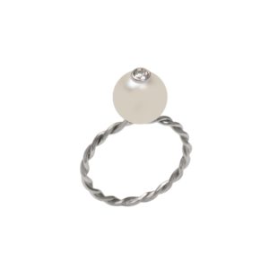MANEGE DES RÊVES  Bague perle d'Akoya et diamant