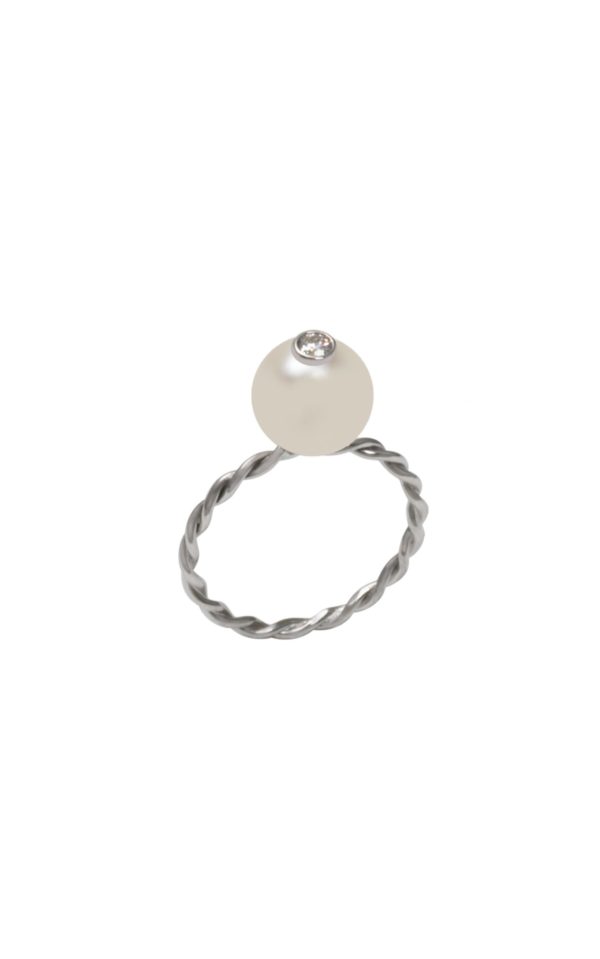 Bague Manège des reves - diamant, perle d'Akoya, or - JDL Paris by Jessie Lemaire
