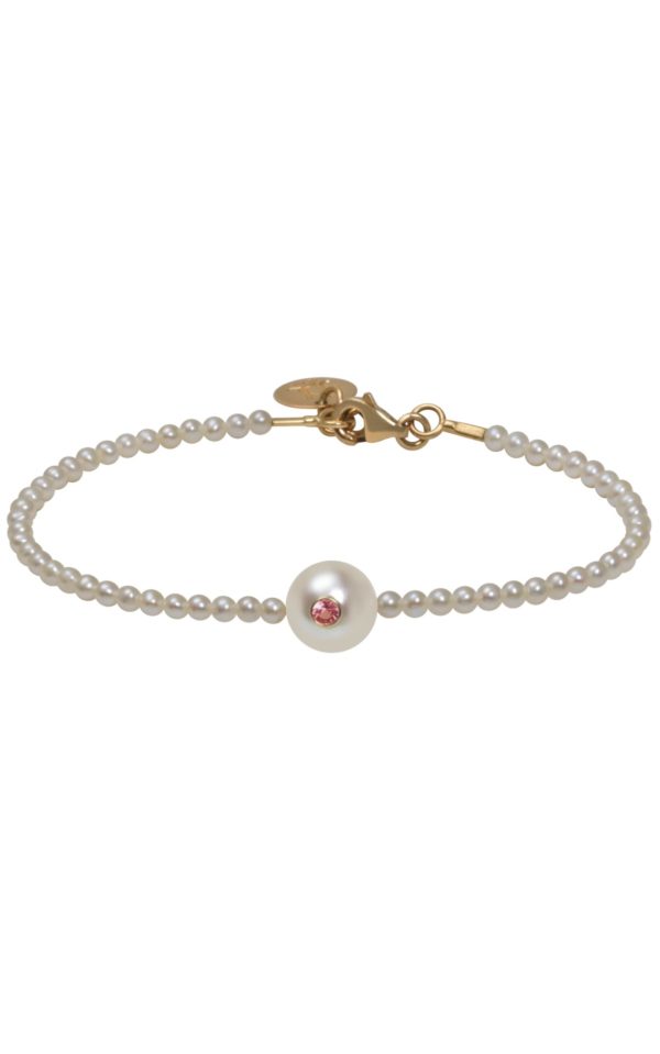 Bracelet White candy - JDL Paris - saphir rose et perles de culture
