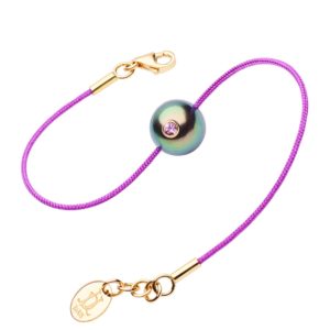 Bracelet sweet monoï - JDL Paris - perle de tahiti et saphir rose