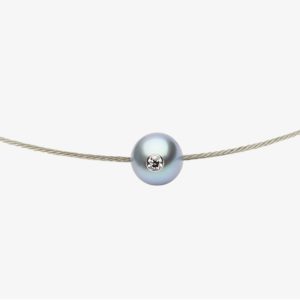 Collier JDL Paris - perle de Tahiti claire - Or blanc