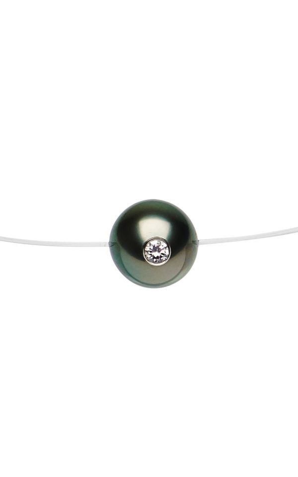 Collier simply VIP - Perle de Tahiti incrustée d'un diamant - JDL Paris