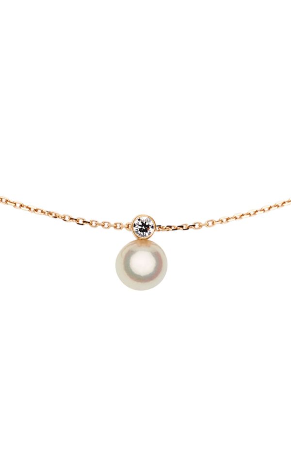 JDL Paris - Collier tendre Rêve Or jaune, diamant et perle d'Akoya
