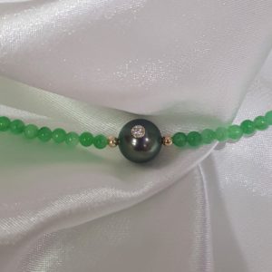 Little pretty monoï agate verte, perle de tahiti et diamant - JDL Paris