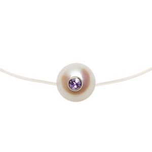 SIMPLY MONOÏ + Collier perle d'akoya et saphir rose