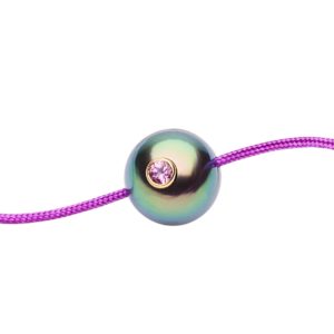 SWEET MONOÏ    Bracelet Perle de Tahiti et saphir rose