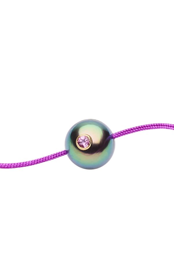 Sweet Monoï - Bracelet perle de Tahiti et saphir rose - JDL Paris