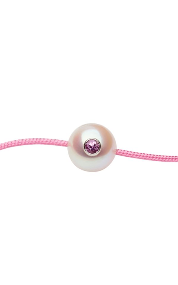 Sweet monoï - perle d'Akoya et saphir rose - Bracelet JDL Paris by Jessie Lemaire