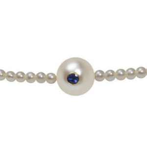White candy by JDL Paris - Perles blanches et saphir bleu