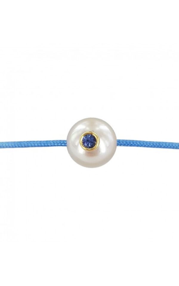 bracelet perle blanche et saphir bleu JDL Paris - Pacific monoï +