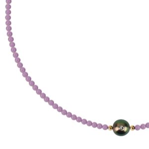 Collier Little pretty monoï améthyste, perle de Tahiti, diamant - JDL Paris