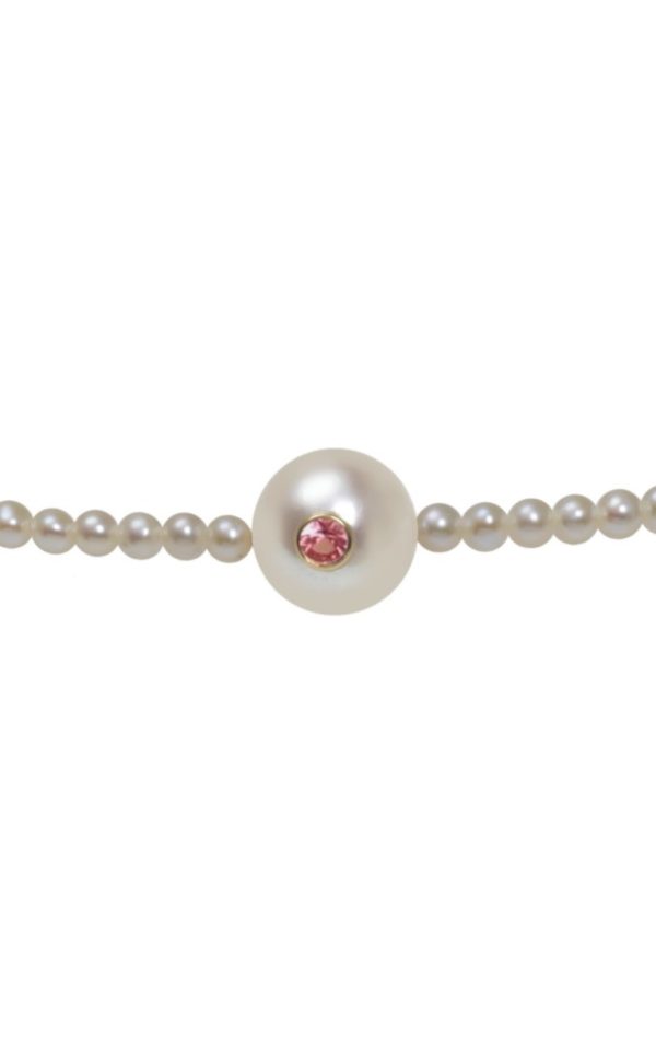 Collier White Candy - perles de culture, saphir rose et or 18K - JDL Paris