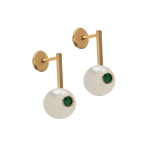 SPARKLE    Boucles d'oreilles perles et émeraudes