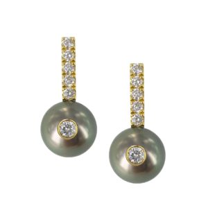 Boucles d'oreilles perles de Tahiti et diamants Sparkle VIP Bijou de créateur JDL Paris by Jessie Lemaire