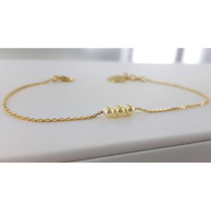 Bracelet Trio Sublime - Chaîne fine en or 18K et perles d'Akoya - JDL Paris By Jessie Lemaire