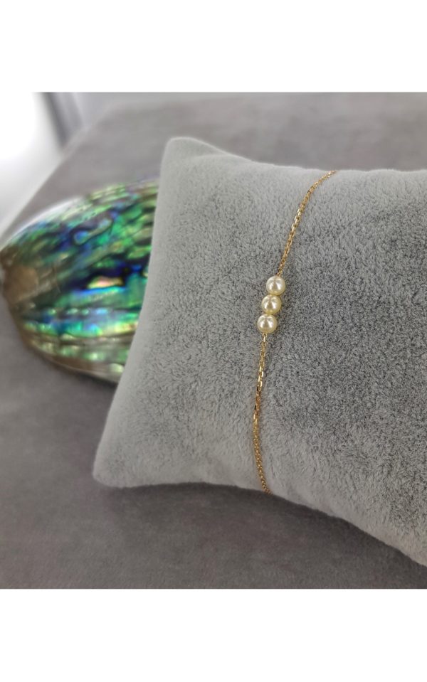 Bracelet perles d'Akoya et chaîne fine en or 18K - JDL Paris by Jessie Lemaire - Trio Sublime