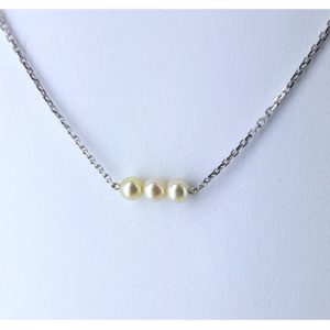 Collier TRIO SUBLIME - or blanc 18K et perles d'Akoya - JDL Paris