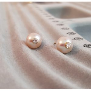 MONOÏ VIP + Boucles d'oreilles perles d'Akoya avec diamants - JDL Paris by Jessie Lemaire