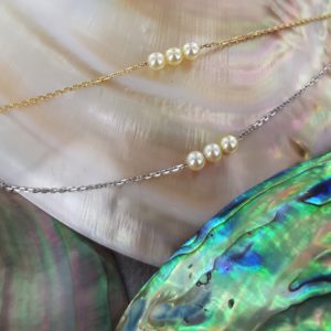 TRIO SUBLIME   Collier perles d'Akoya sur chaîne en or 18K
