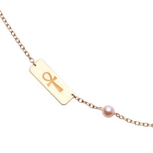 Ma perle de vie - collier Dorothée Dutheil & Jessie Lemaire - croix de vie égyptienne, perle et or 18K