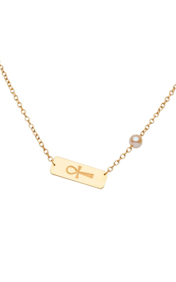Ma perle de vie - Collier Dorothée Dutheil & Jessie Lemaire - croix égyptienne, perle et or 18K