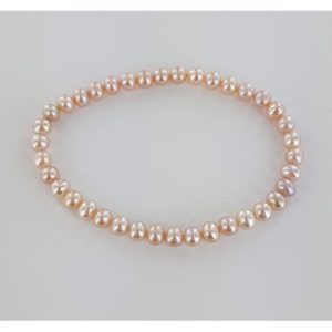 Perles d'eau douce roses sur fil elastique