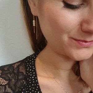 TRIO SUBLIME  Boucles d'oreilles chaînettes et perles