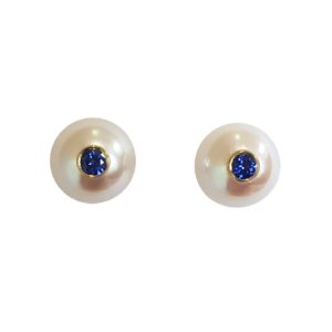 SIMPLY MONOÏ +   Boucles d'oreilles perles et saphirs