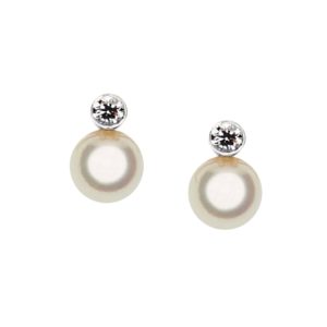 TENDRE RÊVE   Boucles d'oreilles perles et diamants