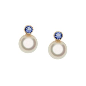 TENDRE RÊVE   Boucles d'oreilles perles et saphirs