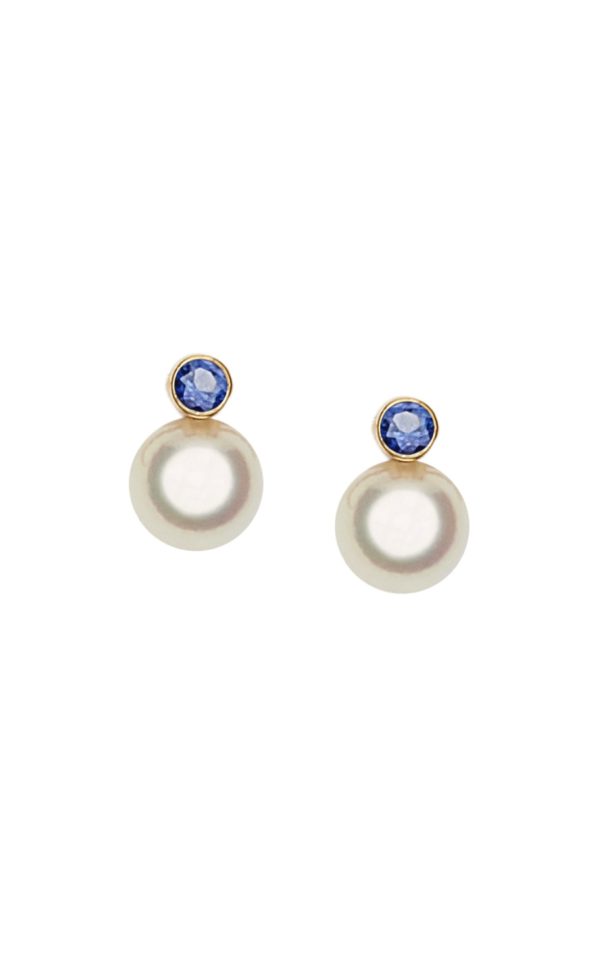 Boucles d'oreilles perles et saphirs TENDRE REVE - JDL Paris by Jessie Lemaire