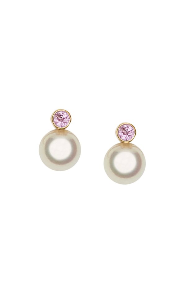 Boucles d'oreilles perles et saphirs roses TENDRE REVE - JDL Paris by Jessie Lemaire