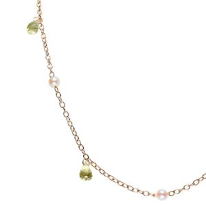 Collier perles de culture et briolettes de peridot - JDL Paris collection Folie Précieuse