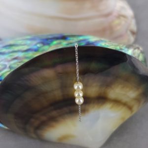Trio Sublime pendants d'oreilles en chaîne fine avec perles - JDL Paris