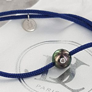 Bracelet homme perle de Tahiti et diamant - JDL Paris by Jessie Lemaire