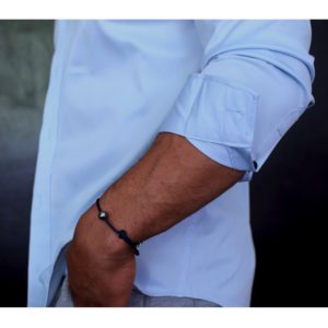 Bracelet pour homme perle de Tahiti, saphir et or sur cordon - JDL Paris by Jessie Lemaire @iambodyspirit